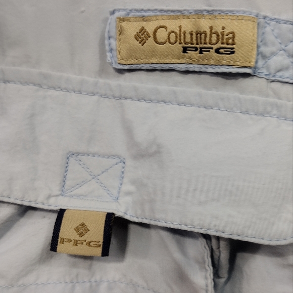 Columbia PFG Bahama II Long Sleeve Shirt Mens XL Blue Hiking Fishing Retro 90s - Picture 4 of 11